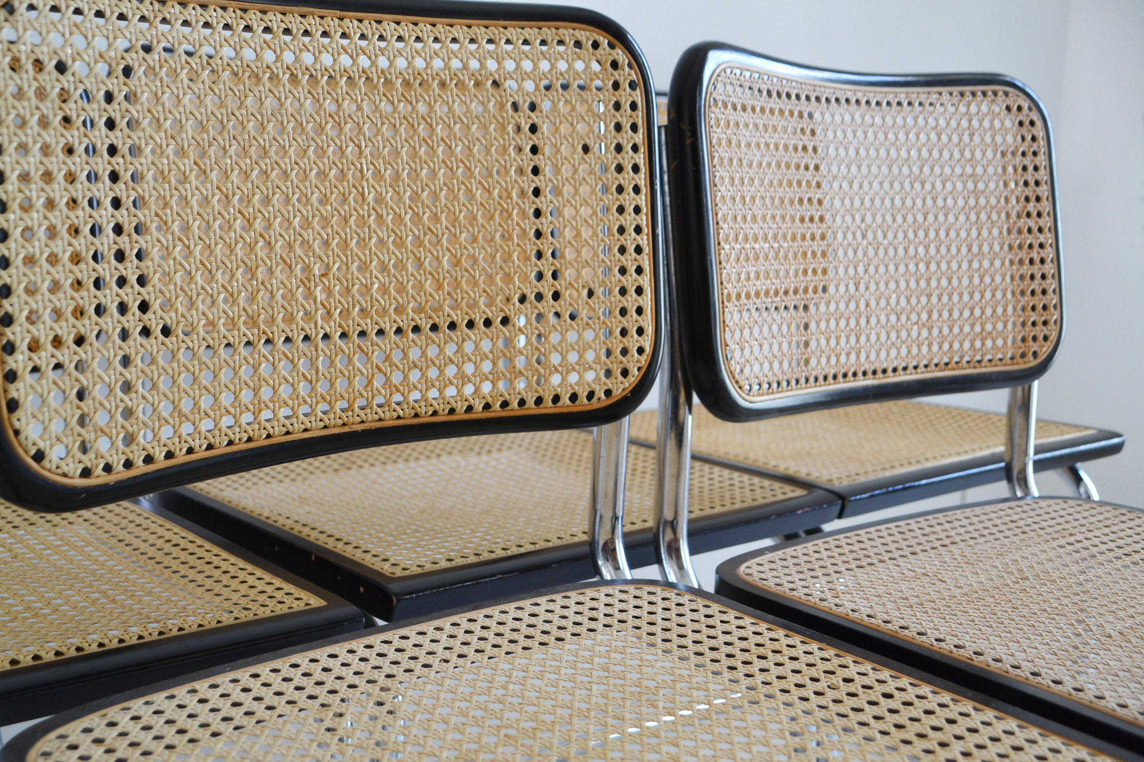 Suite of 6 chairs by Marcel Breuer Cesca B32, made in Italy
