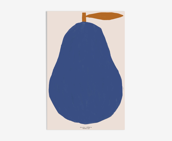 Affiche murale minimaliste poire bleue 30cm*40cm