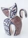 Cubist ceramic cat figurine in Spanish Picasso style by Otero Regal.
