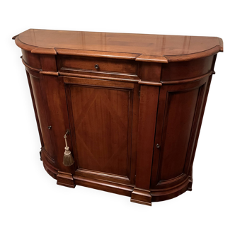 Console liquor cabinet in walnut with marquetry.