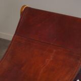 Francesco Lucianetti, Lounge chairs in leather and elm, Italian modern, 1960s