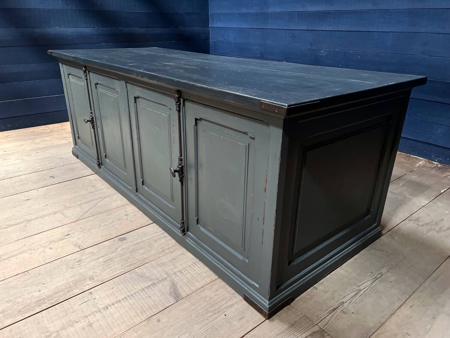 Antique painted wooden counter