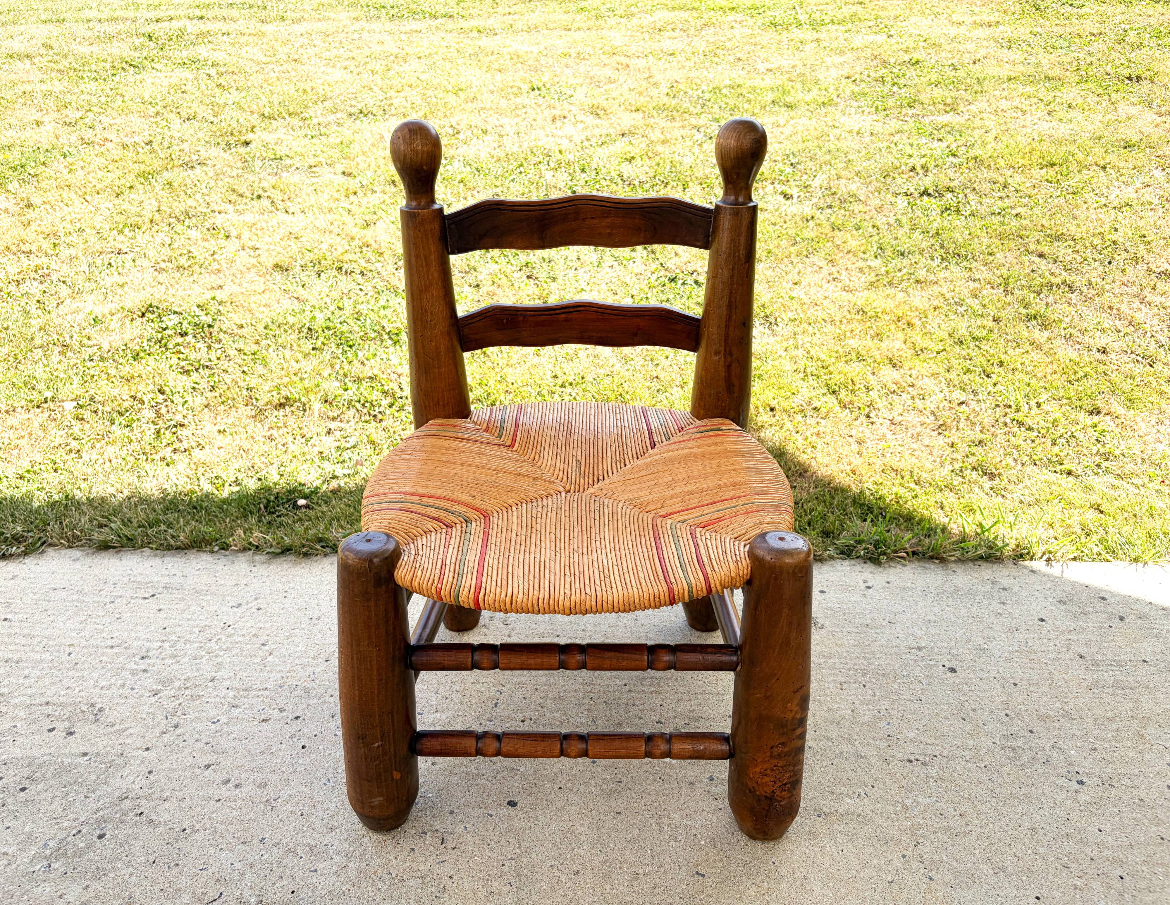 Brutalist children's chair attributed to Charles Dudouyt, 19th century.