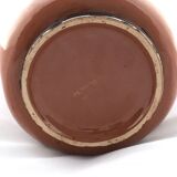 Brown Lacquered and Hand Painted Terracotta Deruta Amphora Vase, Italy