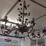 Black flower decor chandelier 6 lights
