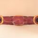 Double art deco lamp foot in bordeaux and gold ceramics