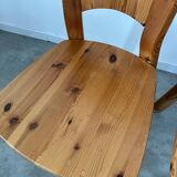 French design pine table and chair set from the 70s brutalist vintage arcs