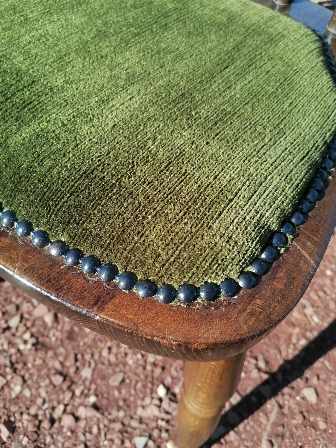 Set of 4 vintage reupholstered English country seat ltd bistro chairs