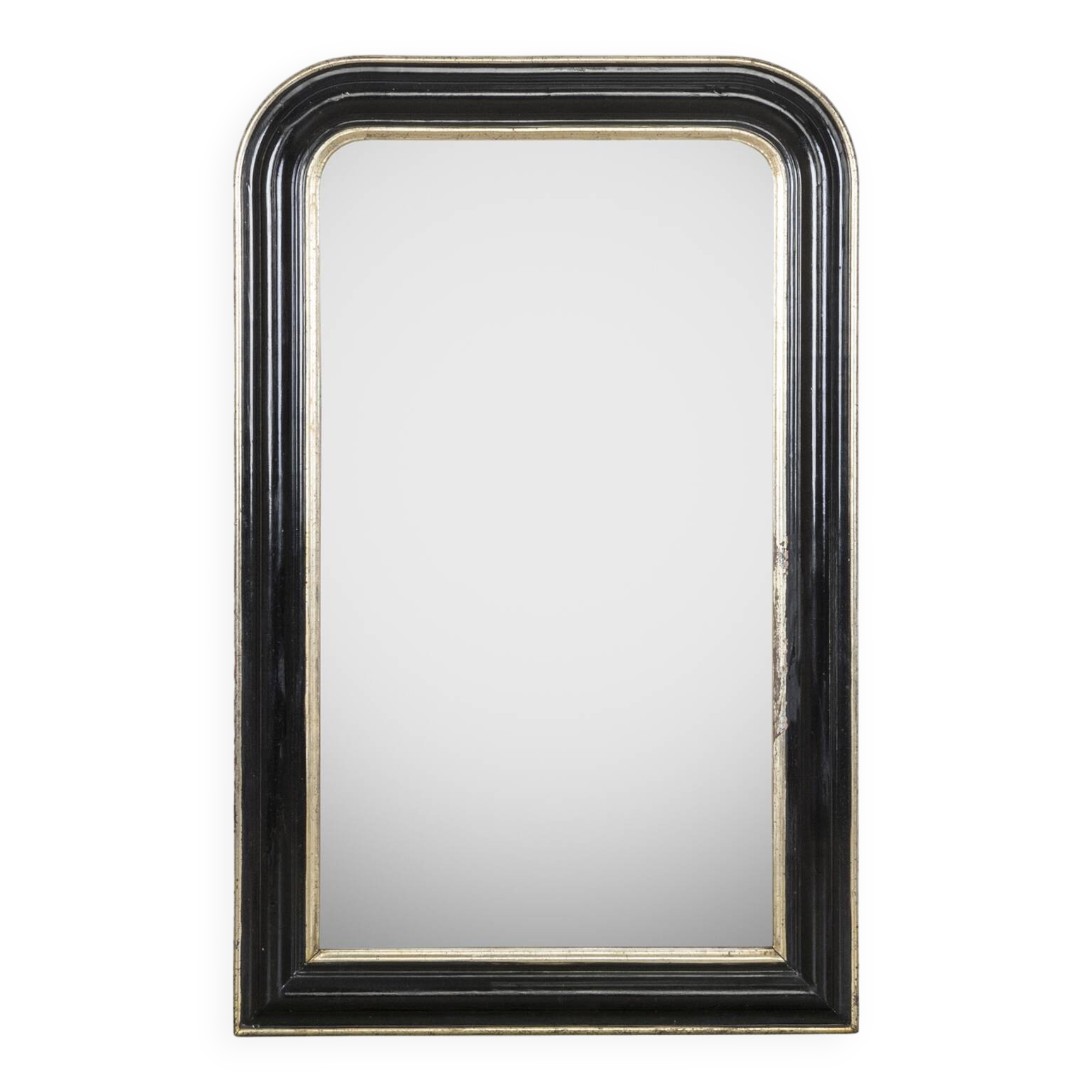 19th C Black and Gold Napoleon III Mirror