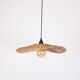 Rattan Pendant Light, 45x8cm Hat Light Fixture, Wicker Rattan Lamp