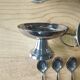 Vintage ice cream or dessert service in stainless steel