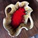 Large Vallauris glazed ceramic bowl/trinket dish, signed JAC - 40/30