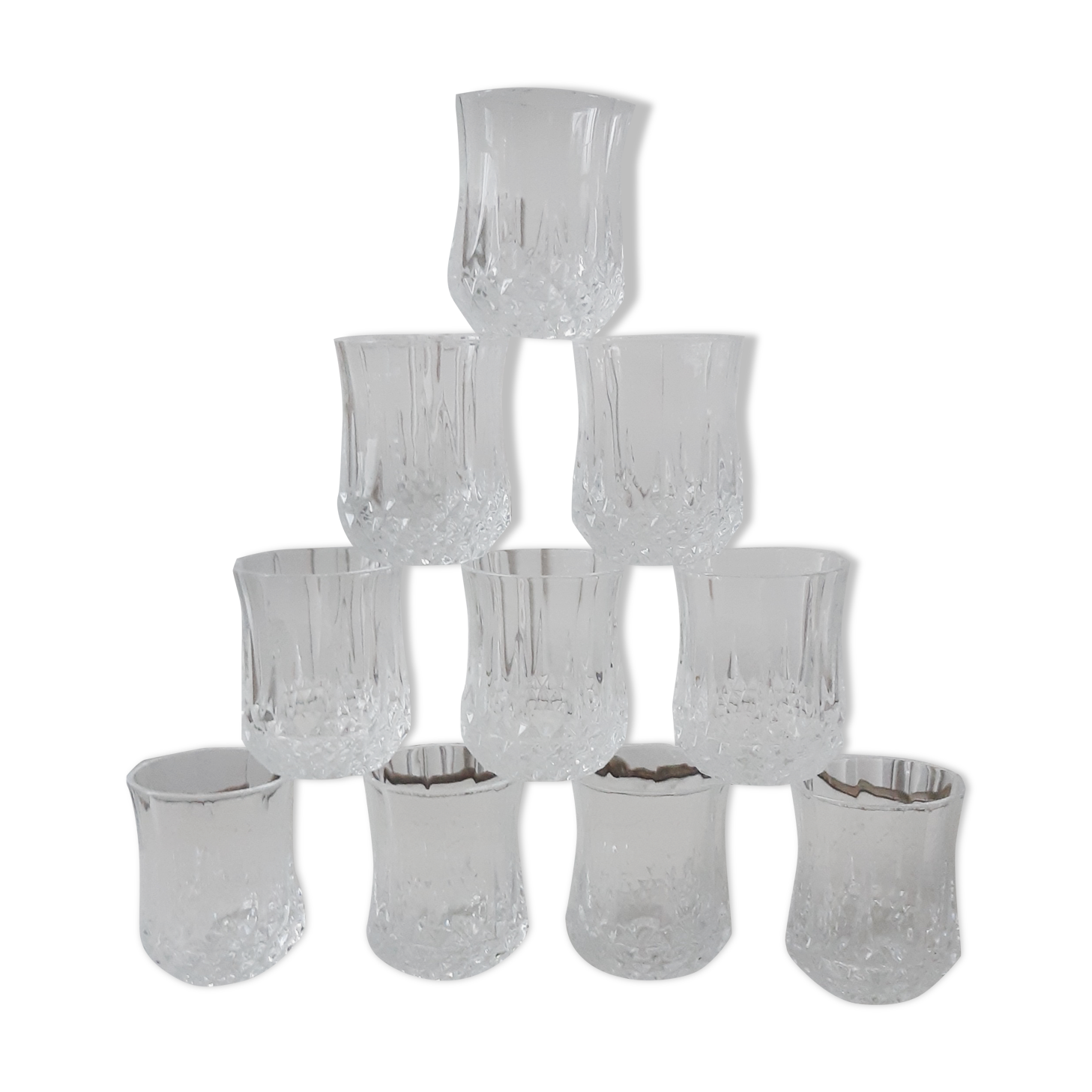 Set of 10 liquor glasses / crystal shots