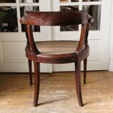 Empire style mahogany caned office chair