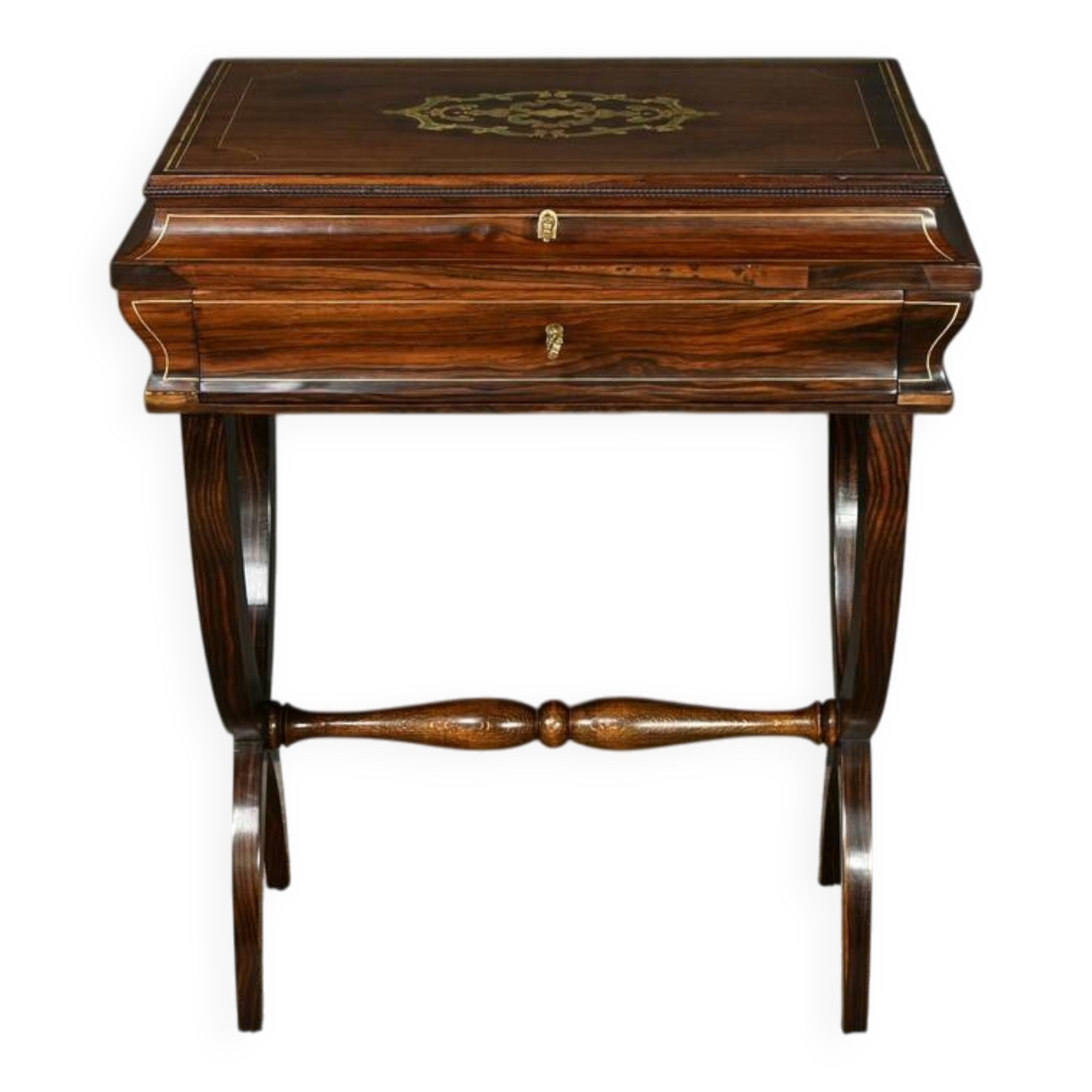 Rosewood work table, Napoleon III style, Maison Roll, Fg. St Antoin