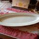 Old white earthenware fish dish