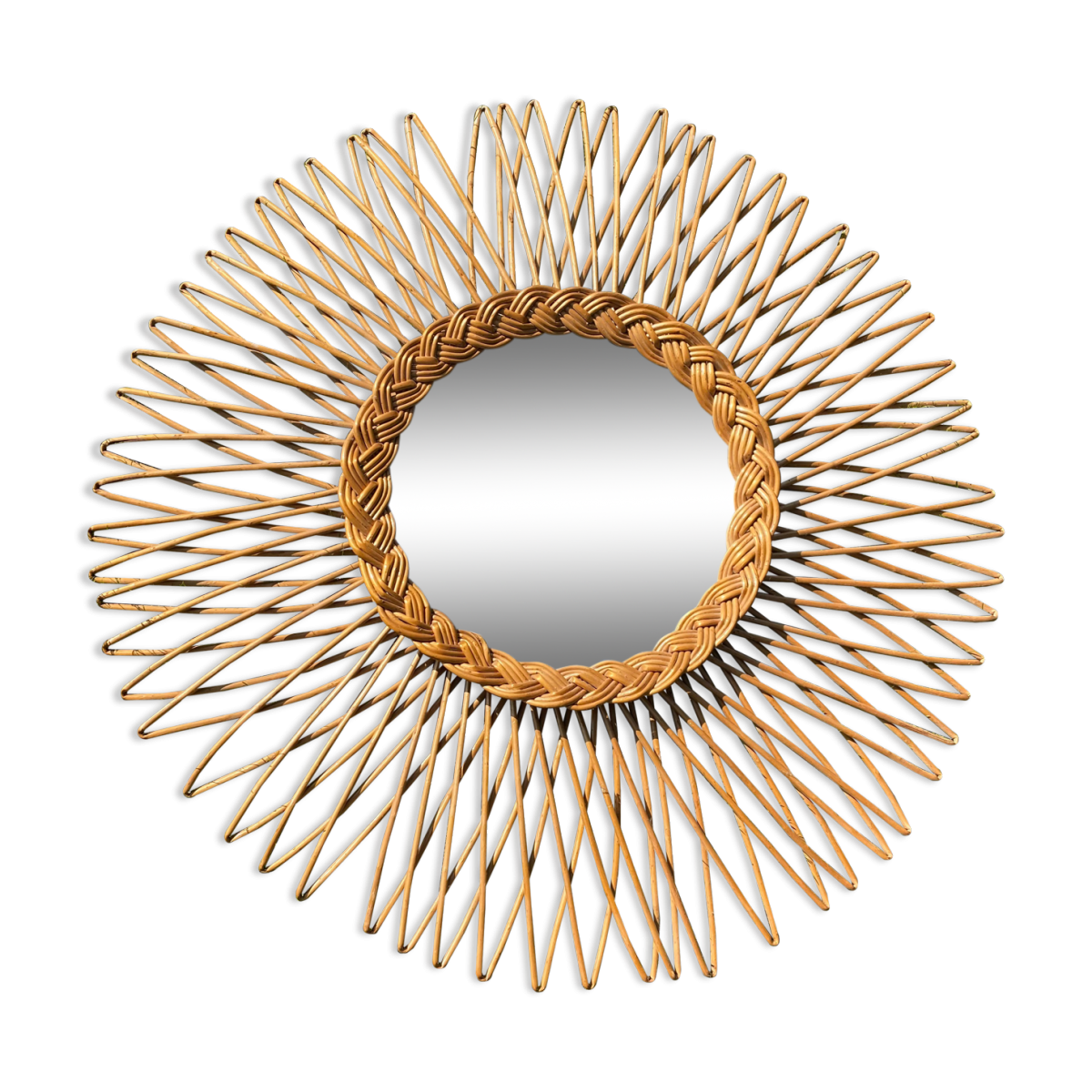 Rattan sun mirror