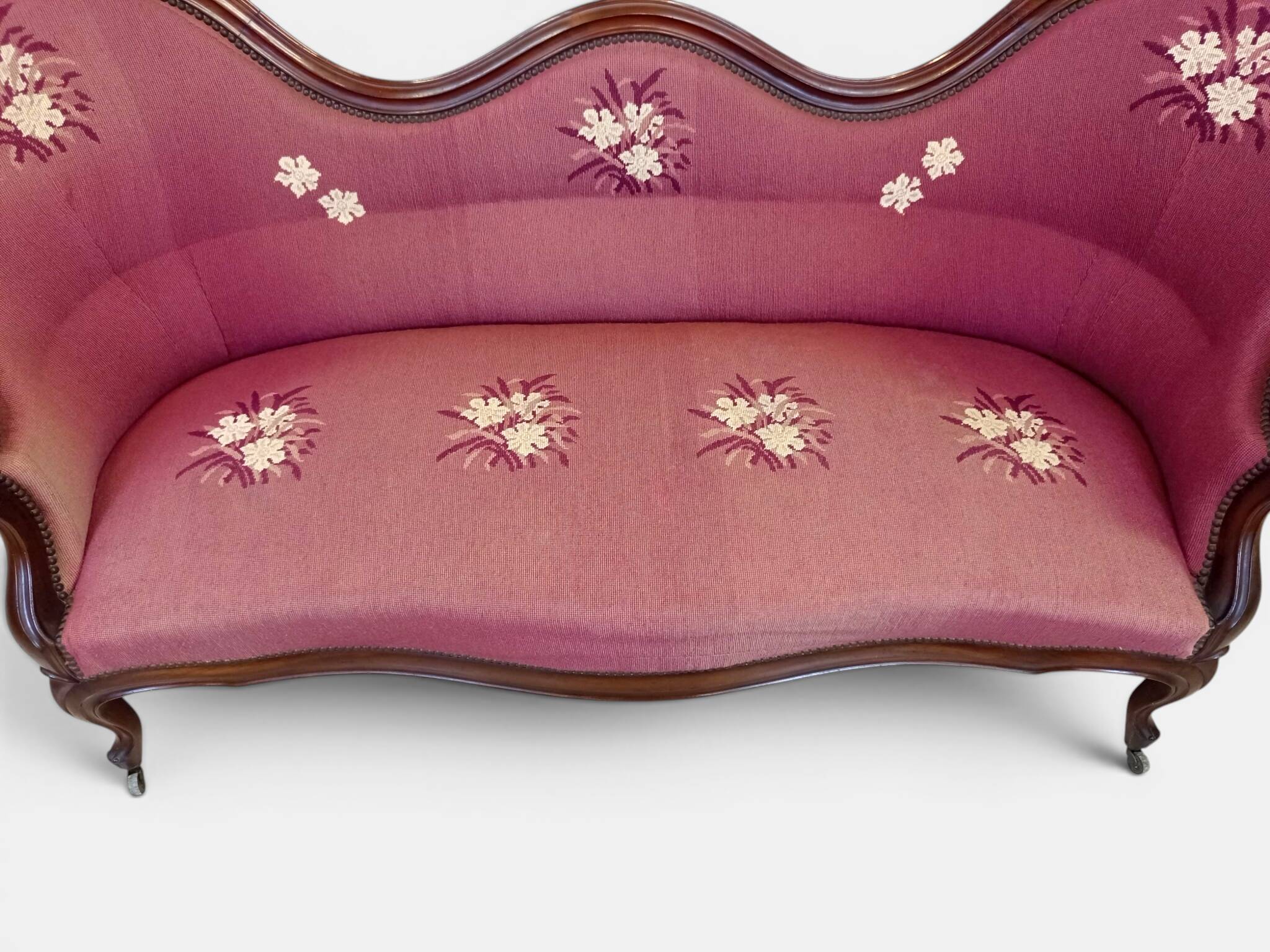 Three-seater basket canapé in Louis XV style – 19th century