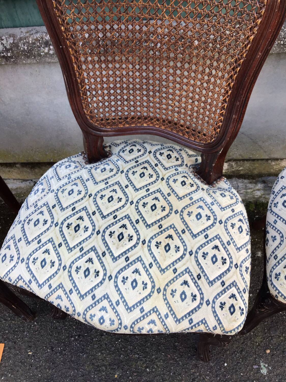 4 Louis XV style chairs with caned backs