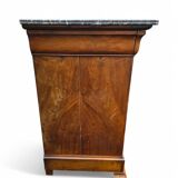 Louis Phillipe chest of drawers in burr walnut and black marble top