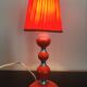 vintage table lamp - orange - metal and nylon lampshade -