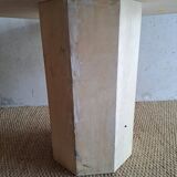Hexagonal travertine dining table 80s