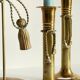 Trio of vintage knotted candlesticks brass