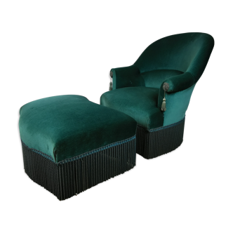 Toad armchair with footrest