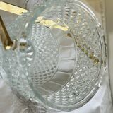 Vintage gold cast glass ice bucket.
