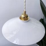 Vintage flat opaline pendant light from the 40s and 50s - medium model - 2 copies available