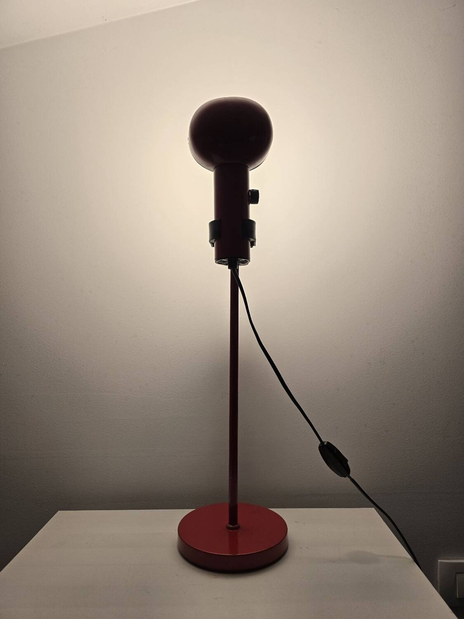 70s Red Table Lamp fully adjustable