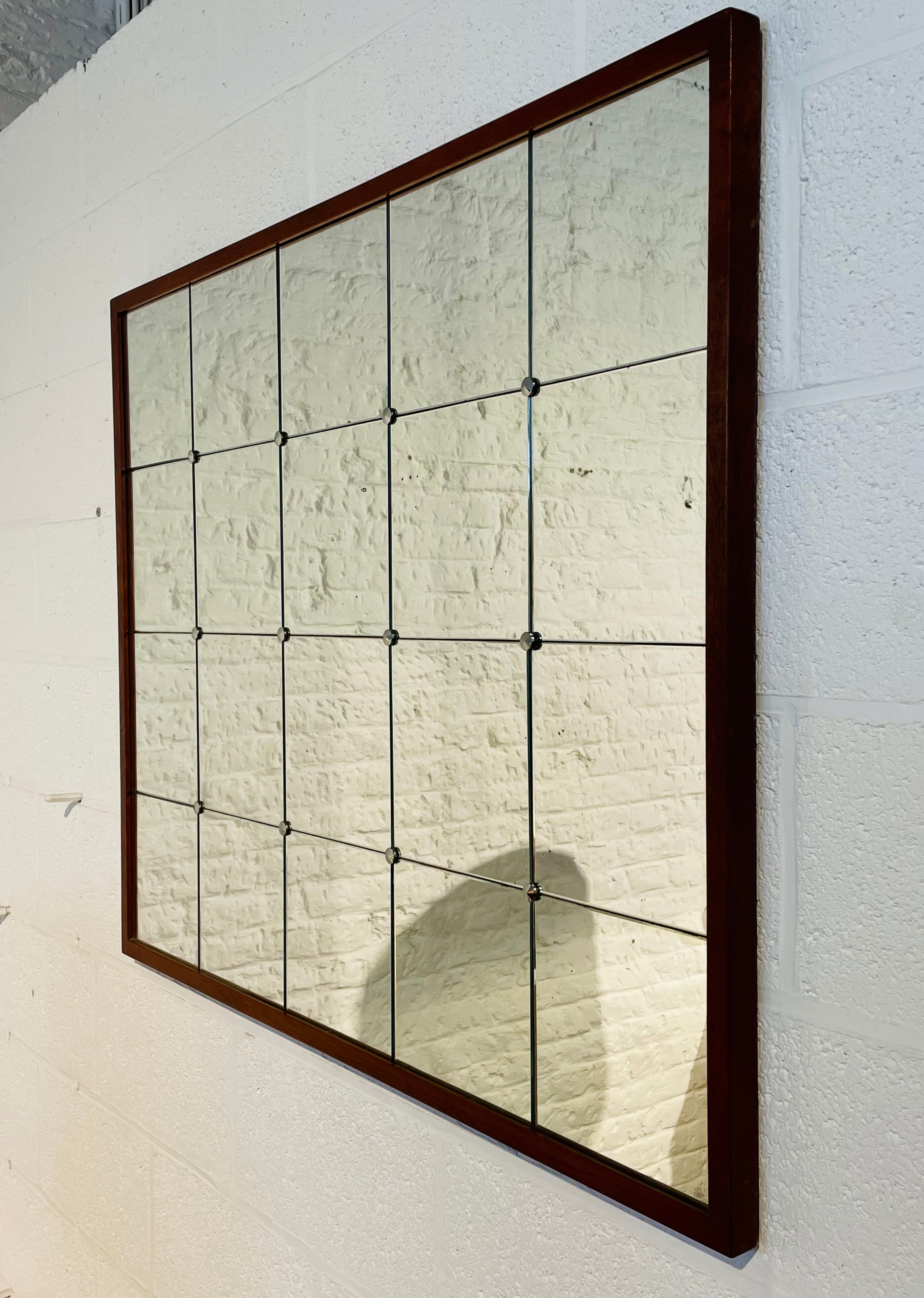 Teak wall mirror, Denmark 1950's