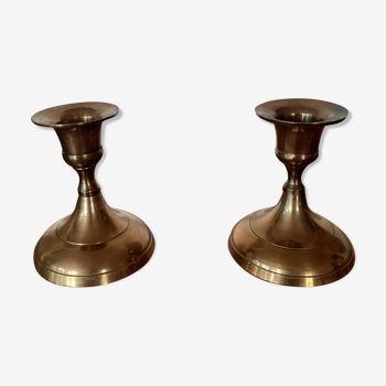 Pair of brass candle holders