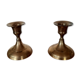 Pair of brass candle holders