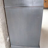 Buffet 2 doors black and wood restyled