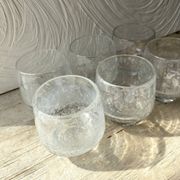 Set punch ou cocktail en verre soufflé bullé , esprit Biot