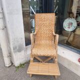 Ancien fauteuil rotin vintage chaise
