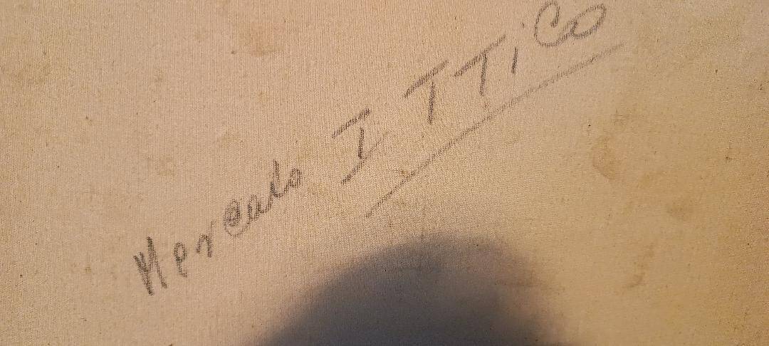 Oil painting on canvas "fish market" 70s canvas 70x50 cm signed