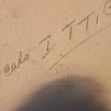 Oil painting on canvas "fish market" 70s canvas 70x50 cm signed