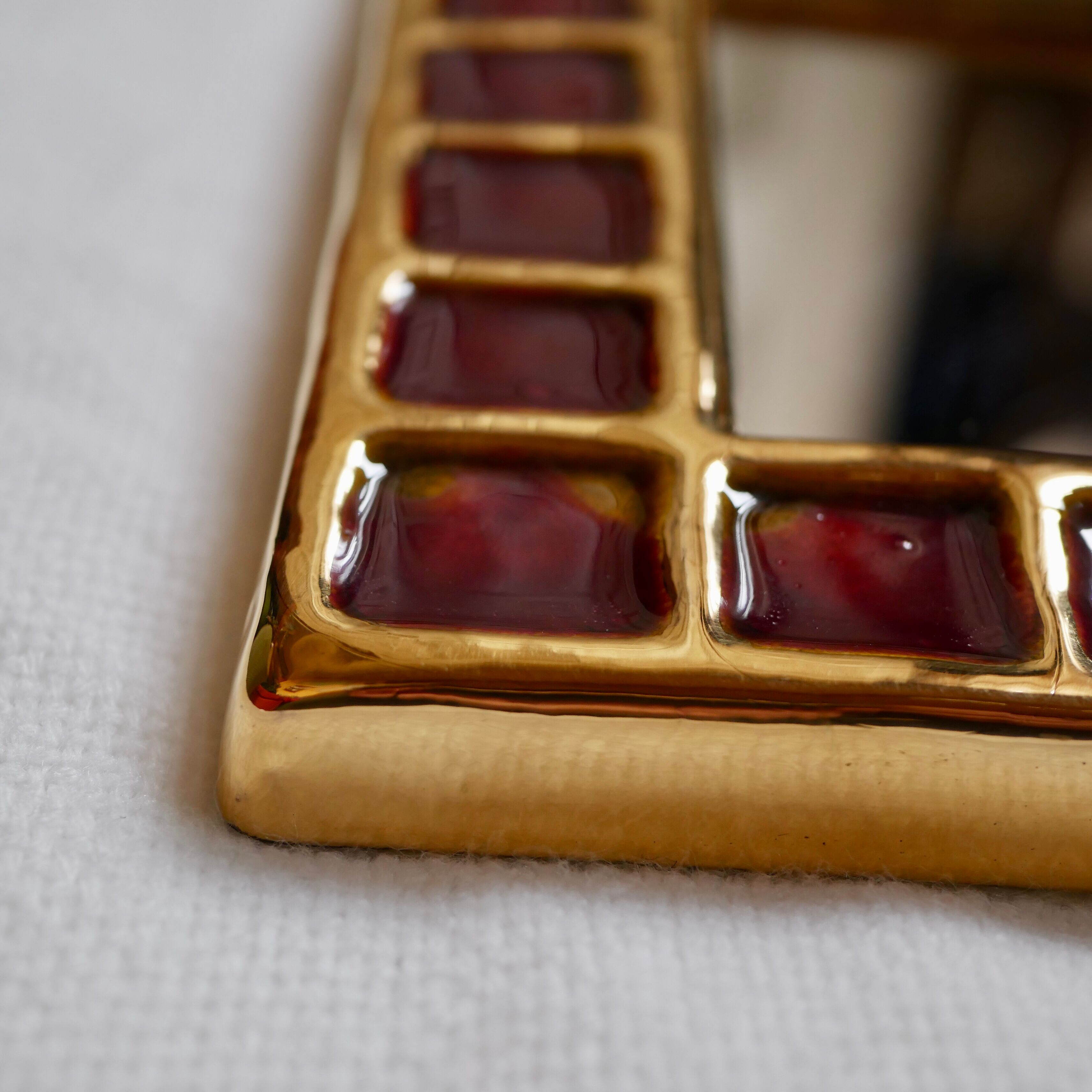 Vallauris ceramic mirror by François Lembo 60s