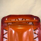 Ladle holder in vintage orange enamelled sheet metal