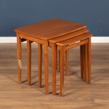 Retro teak 1960s mid century nest of 3 side coffee tables