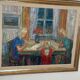 Original mid-century Swedish oil on canvas – “Family” by Eric With – vintage & framed – 75 × 91 cm (29.5" × 35.8")