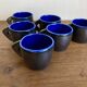 Set de 6 tasses en terre vernissée mid century pop 1960s