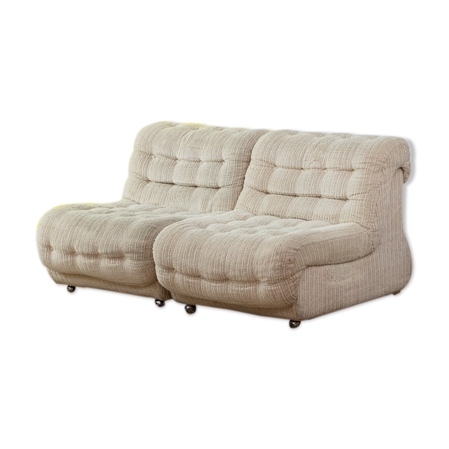 Paire de chauffeuses vintage 70 cm