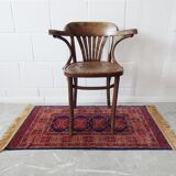 Tapis d’Orient bleu rouge avec franges