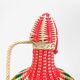 Multicolored glass bottle and braided scoubidou
