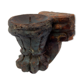 Candlestick recycled wall teak piece architecture India