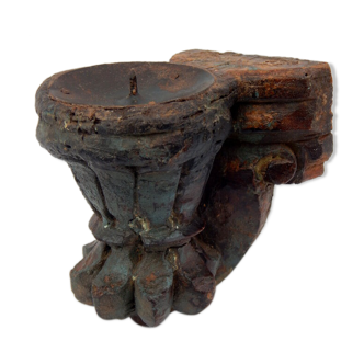 Candlestick recycled wall teak piece architecture India