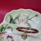 Old Serving Dish With 3 Compartments In Barbotine 1900